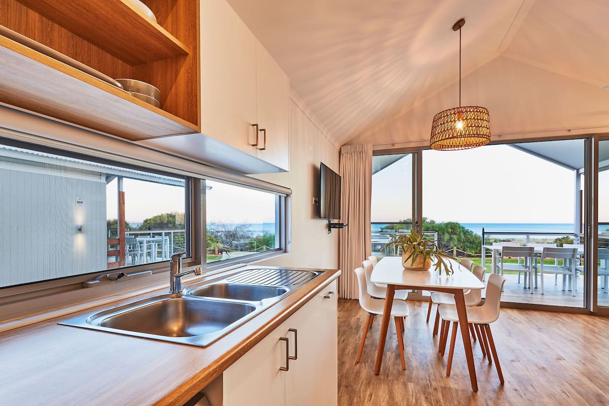 2 bedroom beachfront villa | private kitchen | fridge, microwave