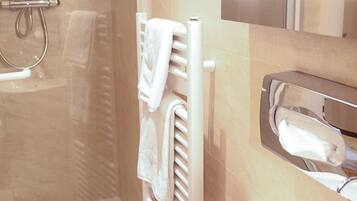 Small Single Room | Bathroom | Shower, free toiletries, hair dryer, bathrobes