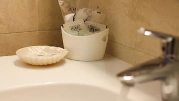 Small Single Room | Bathroom | Shower, free toiletries, hair dryer, bathrobes