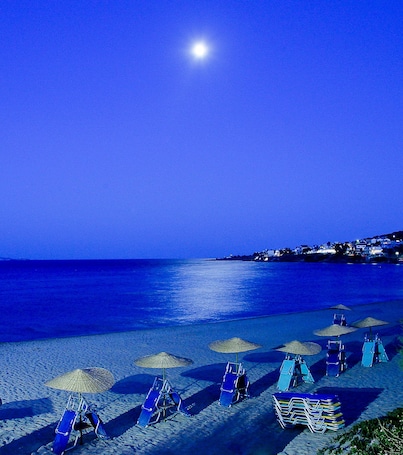 On the beach. Golden Sand Hotel