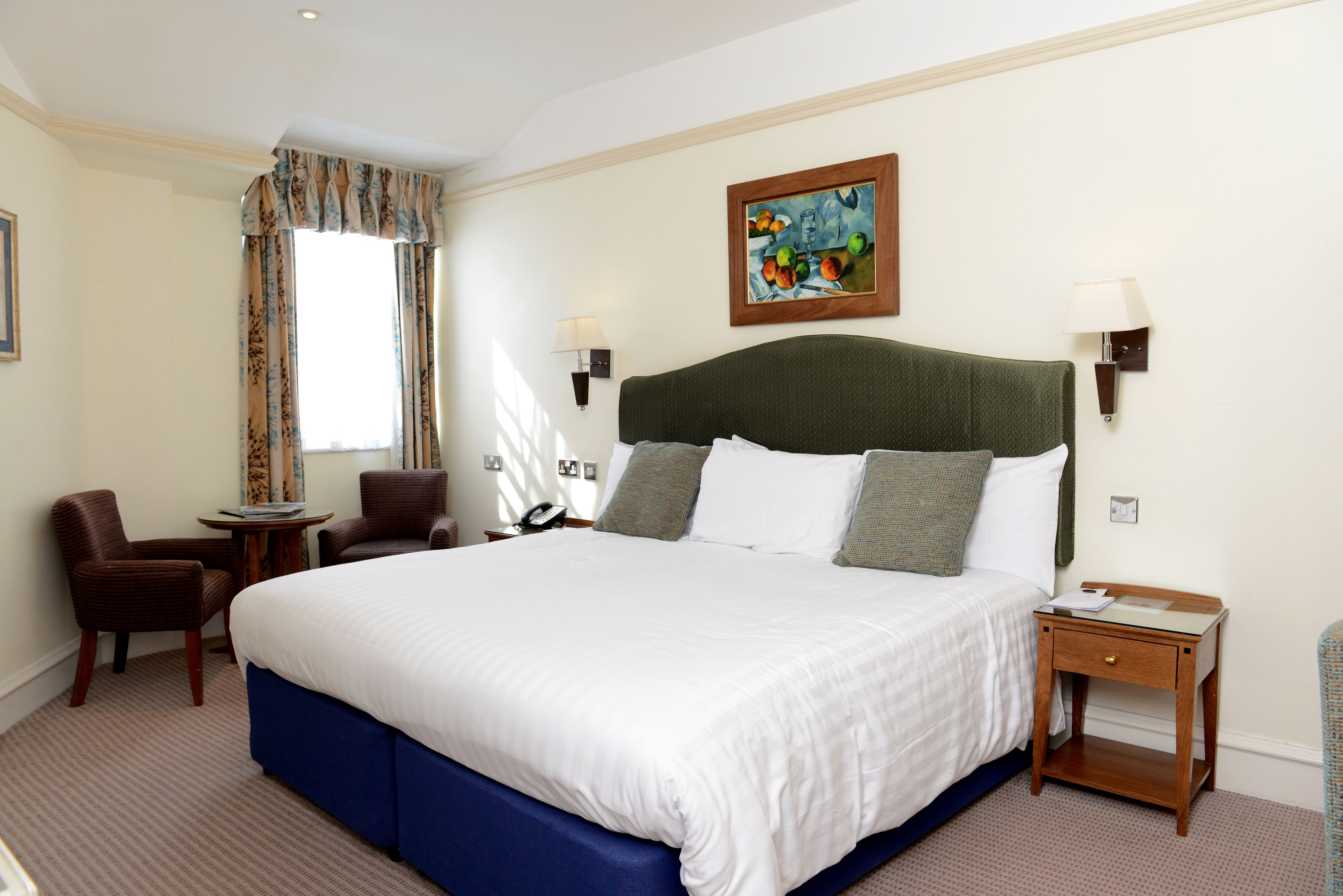 Individually decorated, individually furnished, desk, iron/ironing board