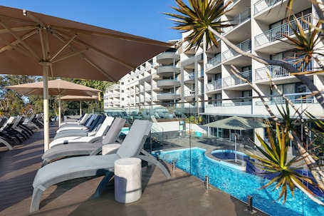 Terraza o patio. The Landmark Resort Nelson Bay