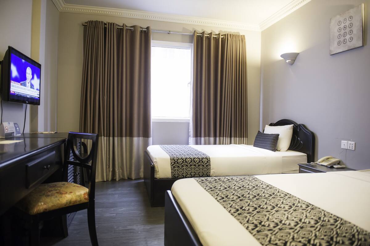 Premium bedding, pillowtop beds, in-room safe, desk