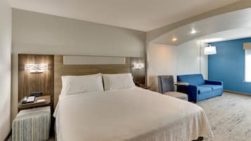 Premium bedding, desk, blackout drapes, iron/ironing board