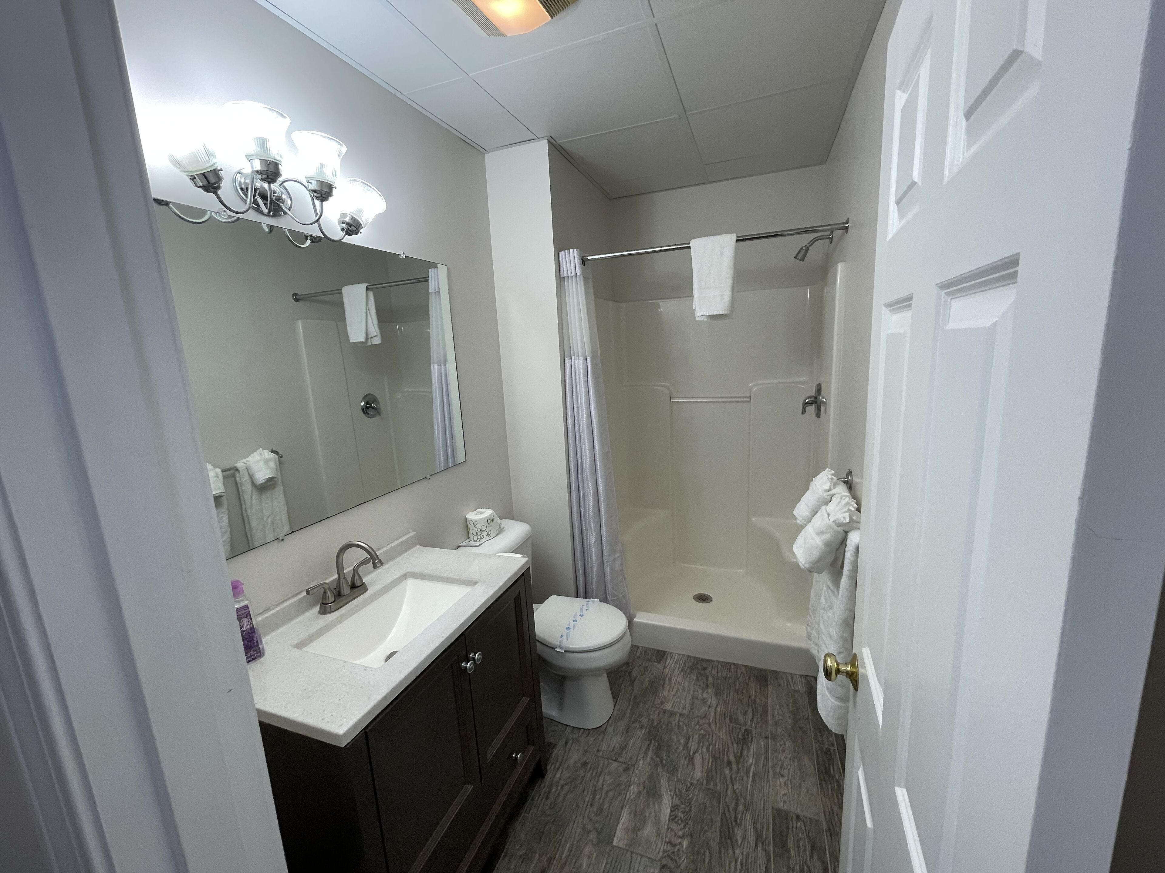 standard room, 1 king bed, jetted tub | bathroom | free toiletries, hair dryer, towels