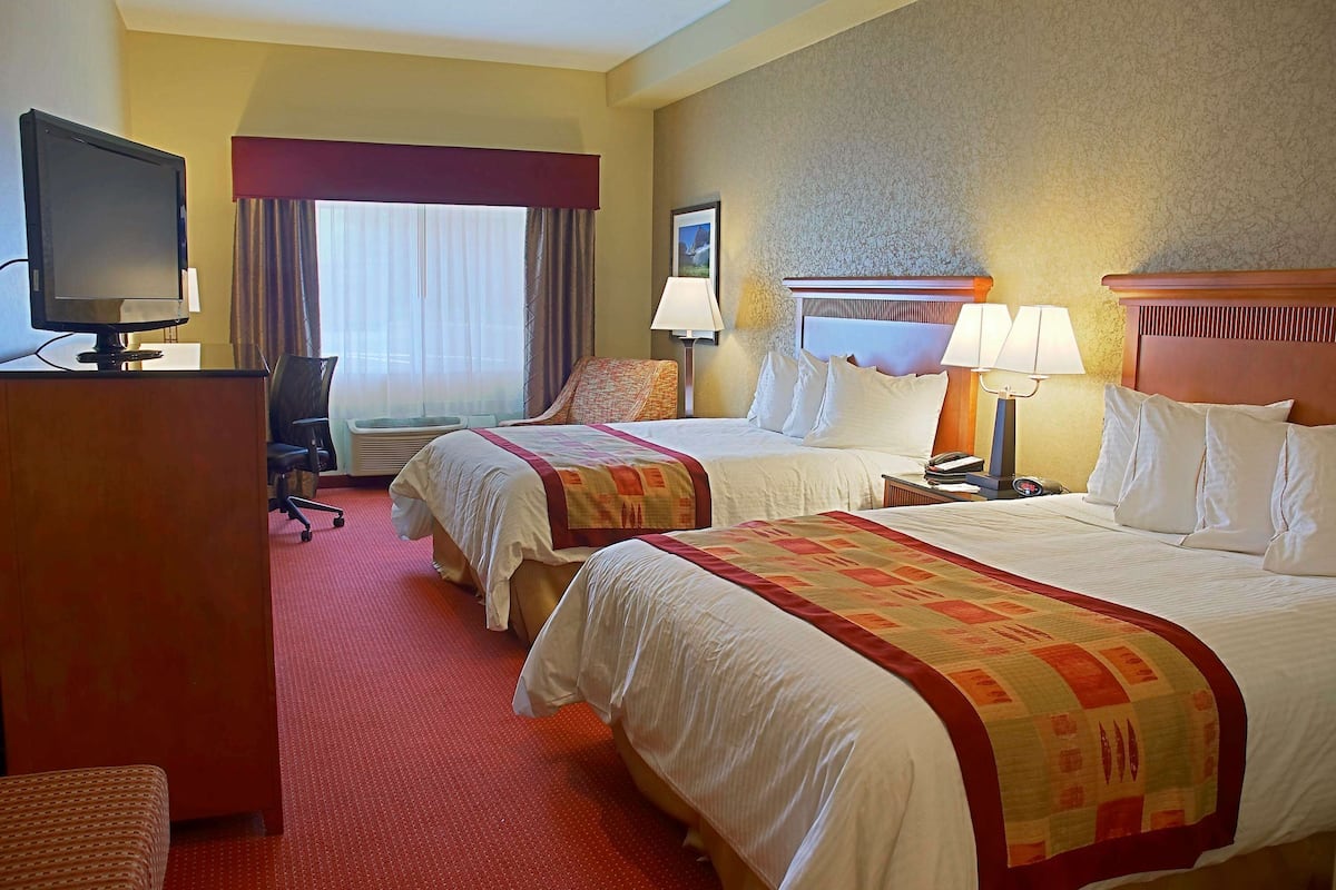 Standard Room, 2 Queen Beds, Non Smoking, Refrigerator & Microwave | Down comforters, desk, blackout drapes, iron/ironing board
