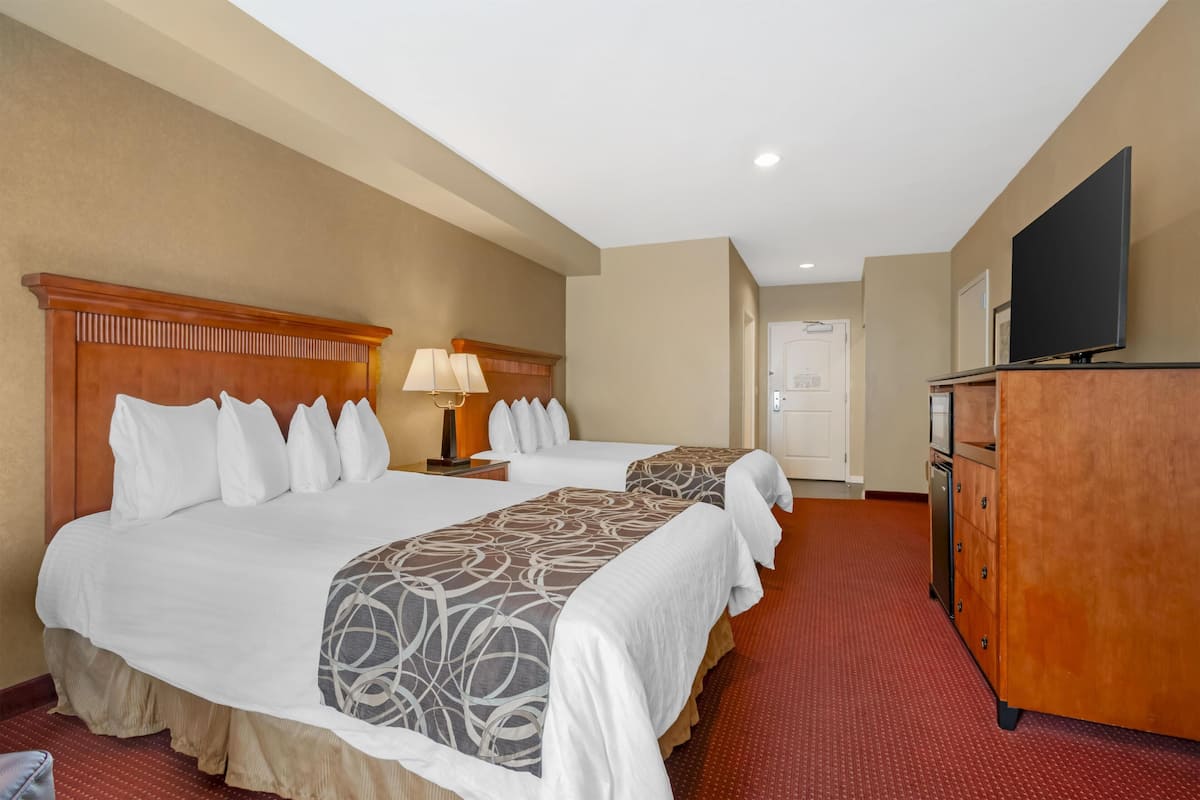 Standard Room, 2 Queen Beds, Non Smoking, Refrigerator & Microwave | Down comforters, desk, blackout drapes, iron/ironing board