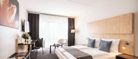 Standard Double Room + | Desk, blackout drapes, soundproofing, free cribs/infant beds