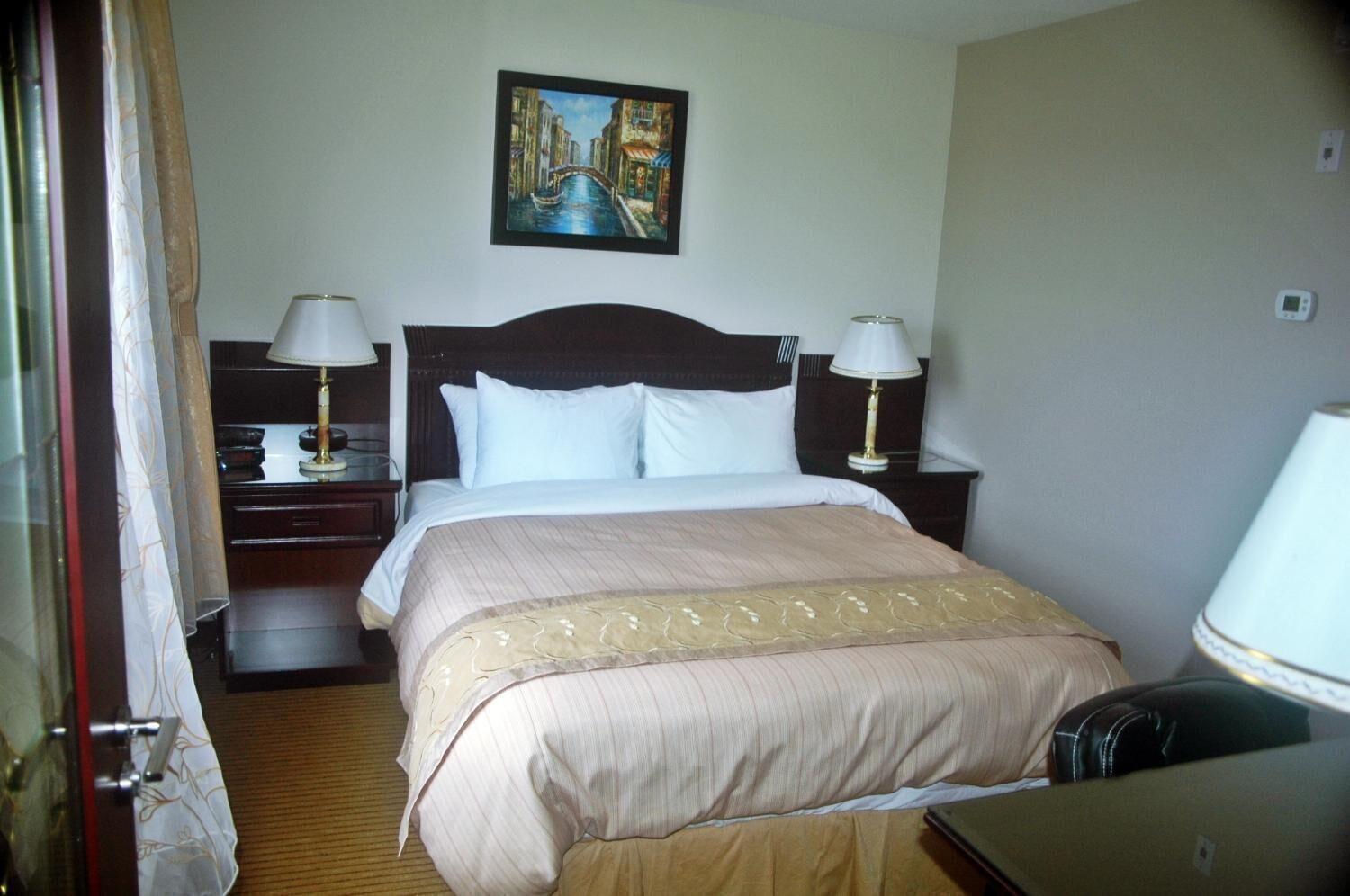 Down duvets, memory-foam beds, desk, soundproofing