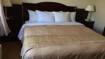 Down comforters, memory foam beds, desk, soundproofing