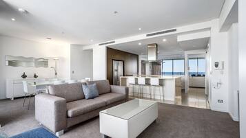 3 Bedroom Sub Penthouse | Living area | 50-inch TV with cable channels