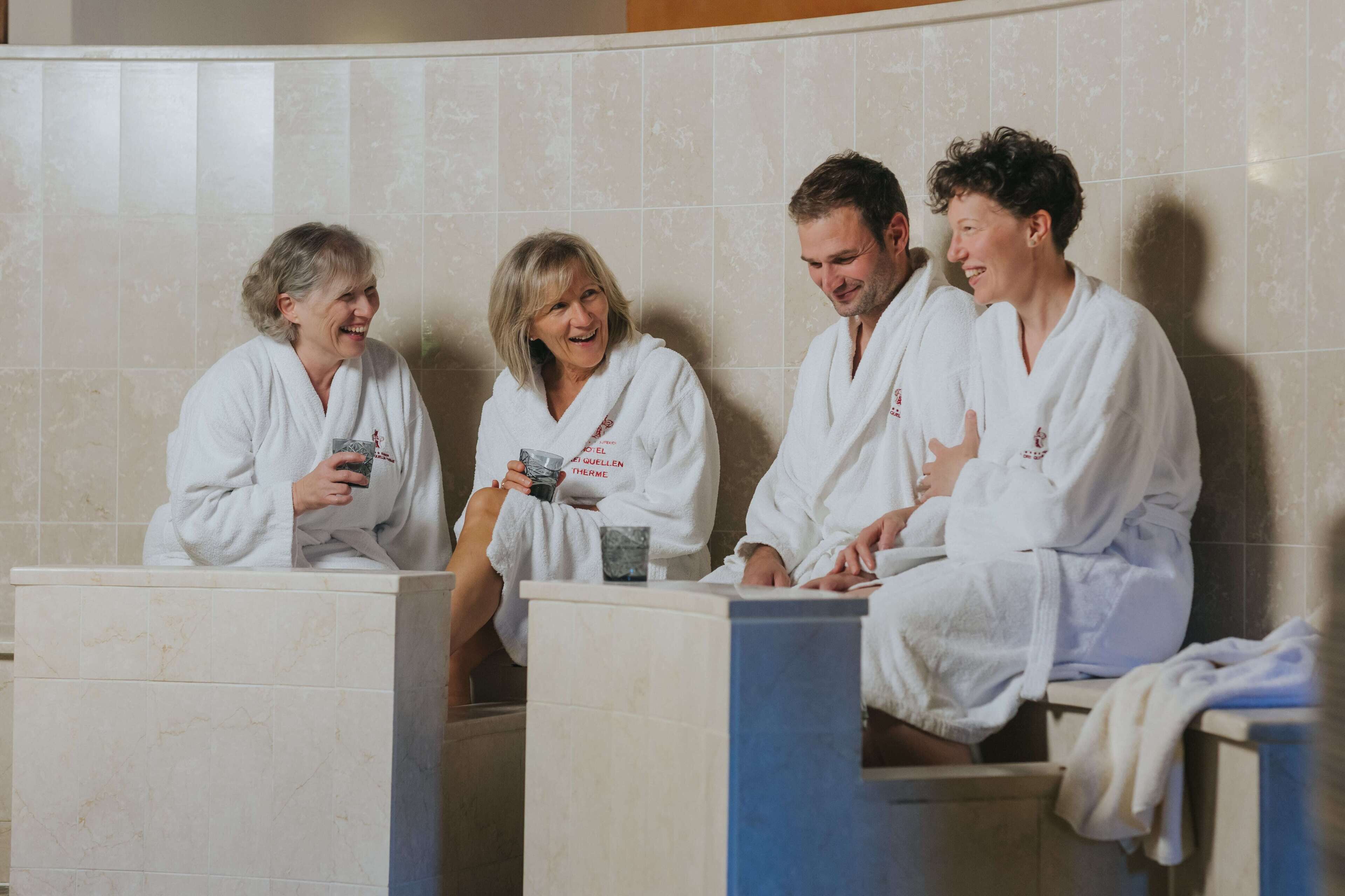 Sauna, steam room, hot springs, body treatments, aromatherapy