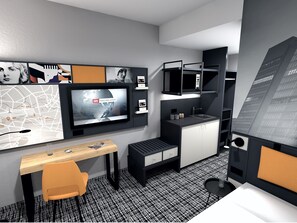 Urban Einzelzimmer mit Kitchenette | Living area | 43-inch LED TV with cable channels, TV