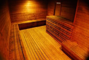 Sauna, hot tub, facials, manicures and pedicures
