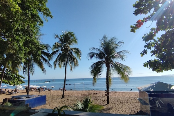 On the beach, beach towels