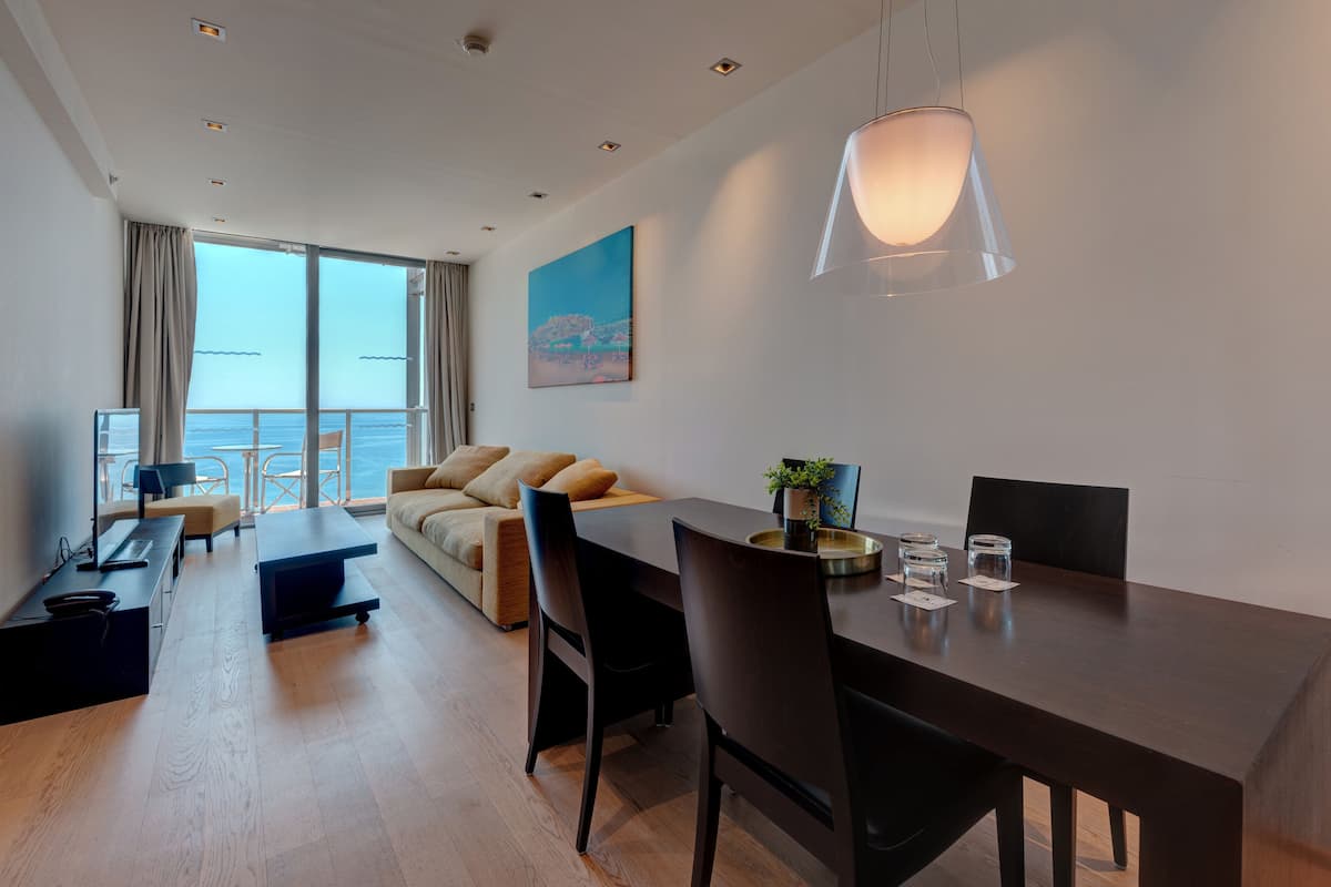 30-inch flat-screen TV with cable channels, TV