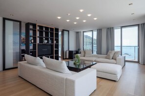 30-inch flat-screen TV with cable channels, TV
