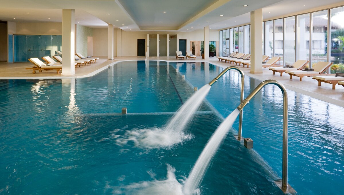 Indoor pool, 12 outdoor pools, open 8:00 AM to 8:00 PM, free cabanas