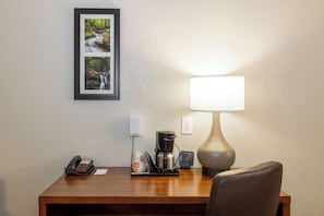 Pillow-top beds, desk, laptop workspace, iron/ironing board
