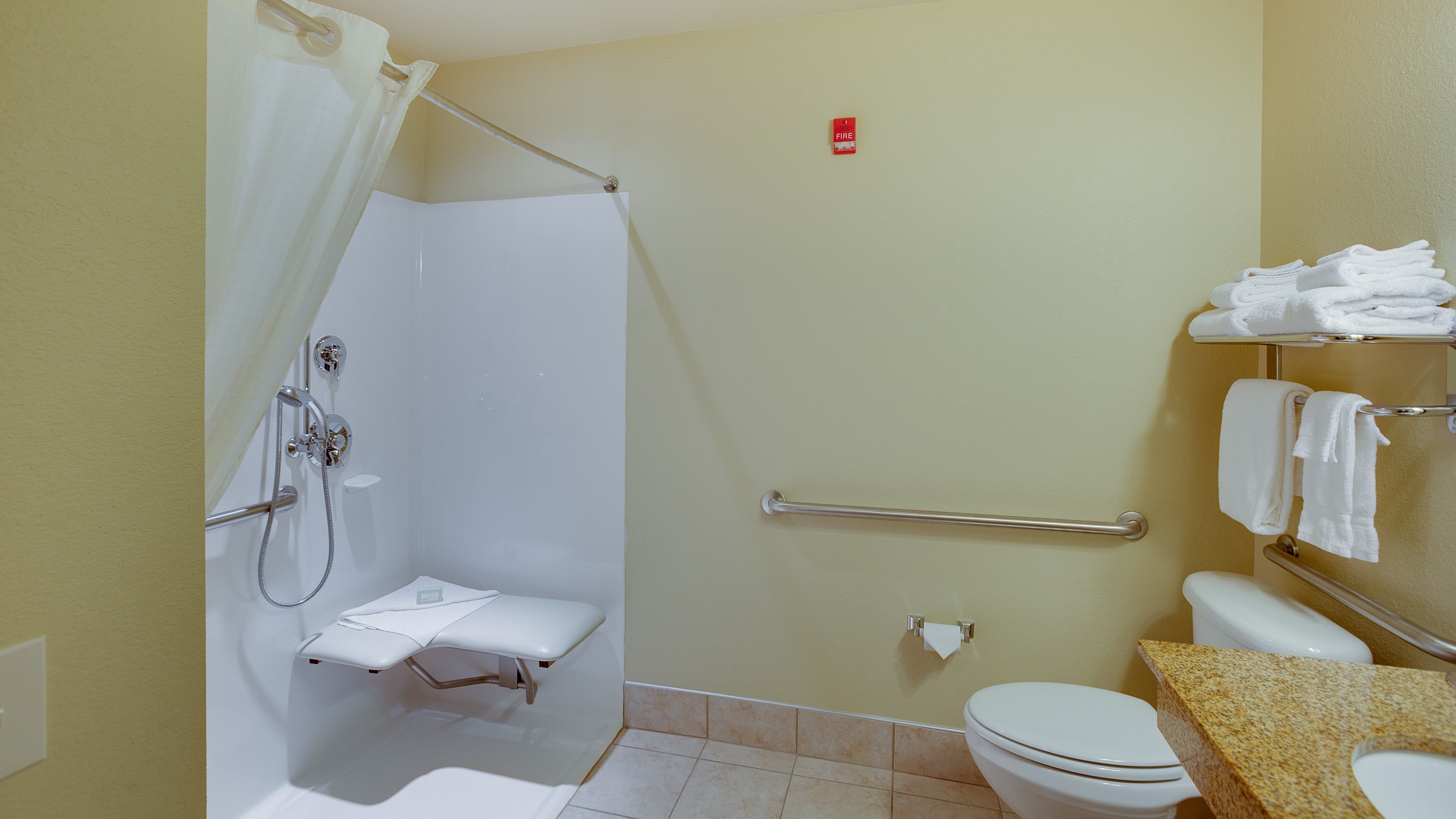 free toiletries, hair dryer, towels, soap