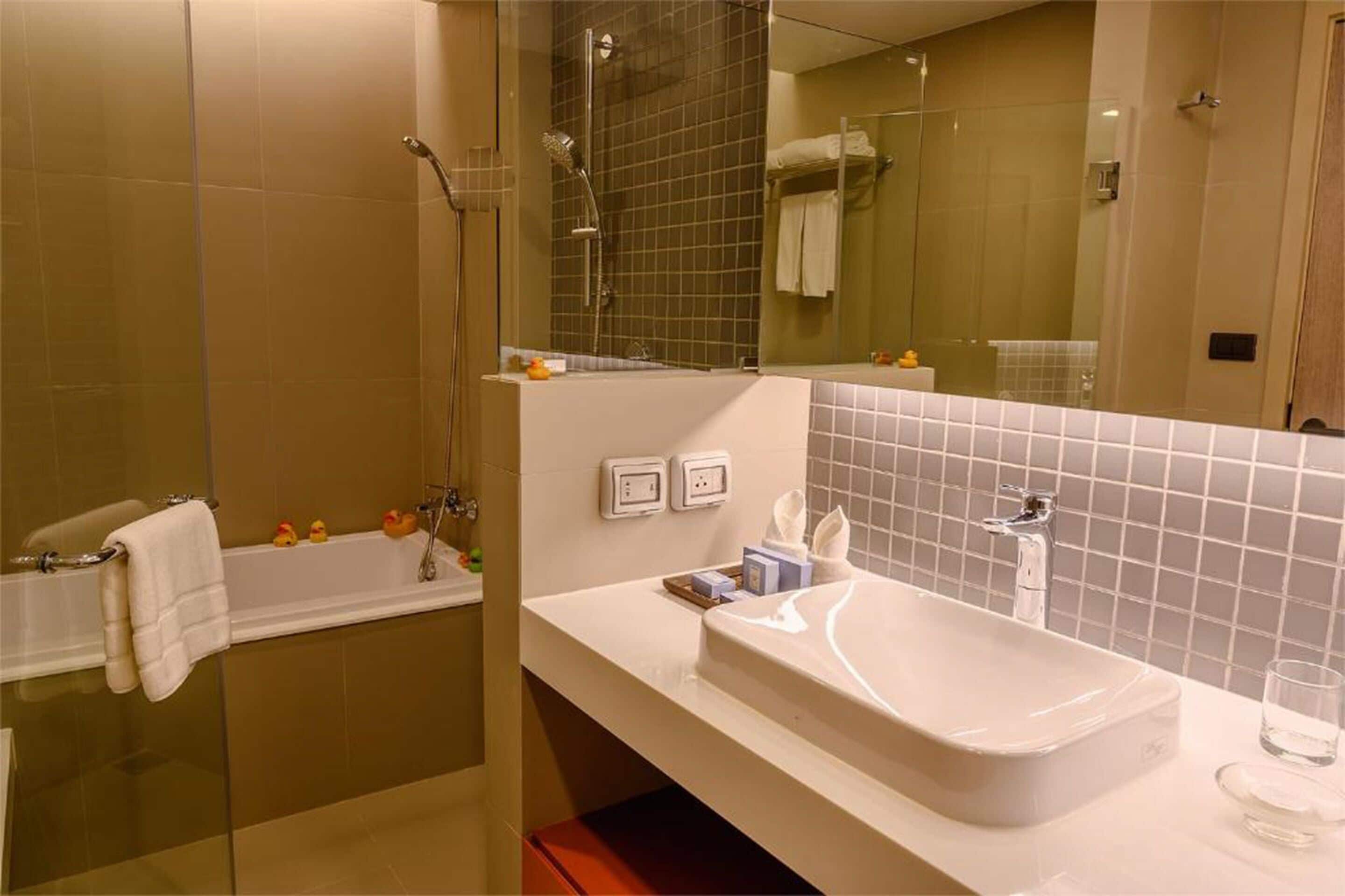 shower, free toiletries, hair dryer, bathrobes