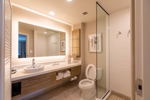 Regadera tipo lluvia, amenidades de baño gratuitas, secadora de cabello