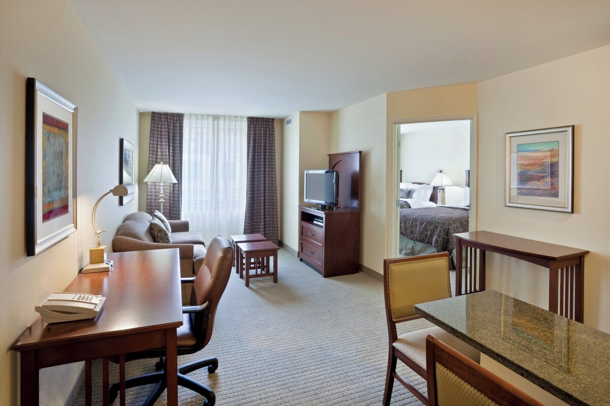 Suite, 2 Queen Beds | In-room safe, desk, laptop workspace, blackout drapes