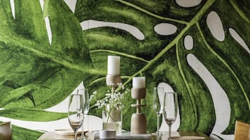 Breakfast, lunch served; local and international cuisine, pool views