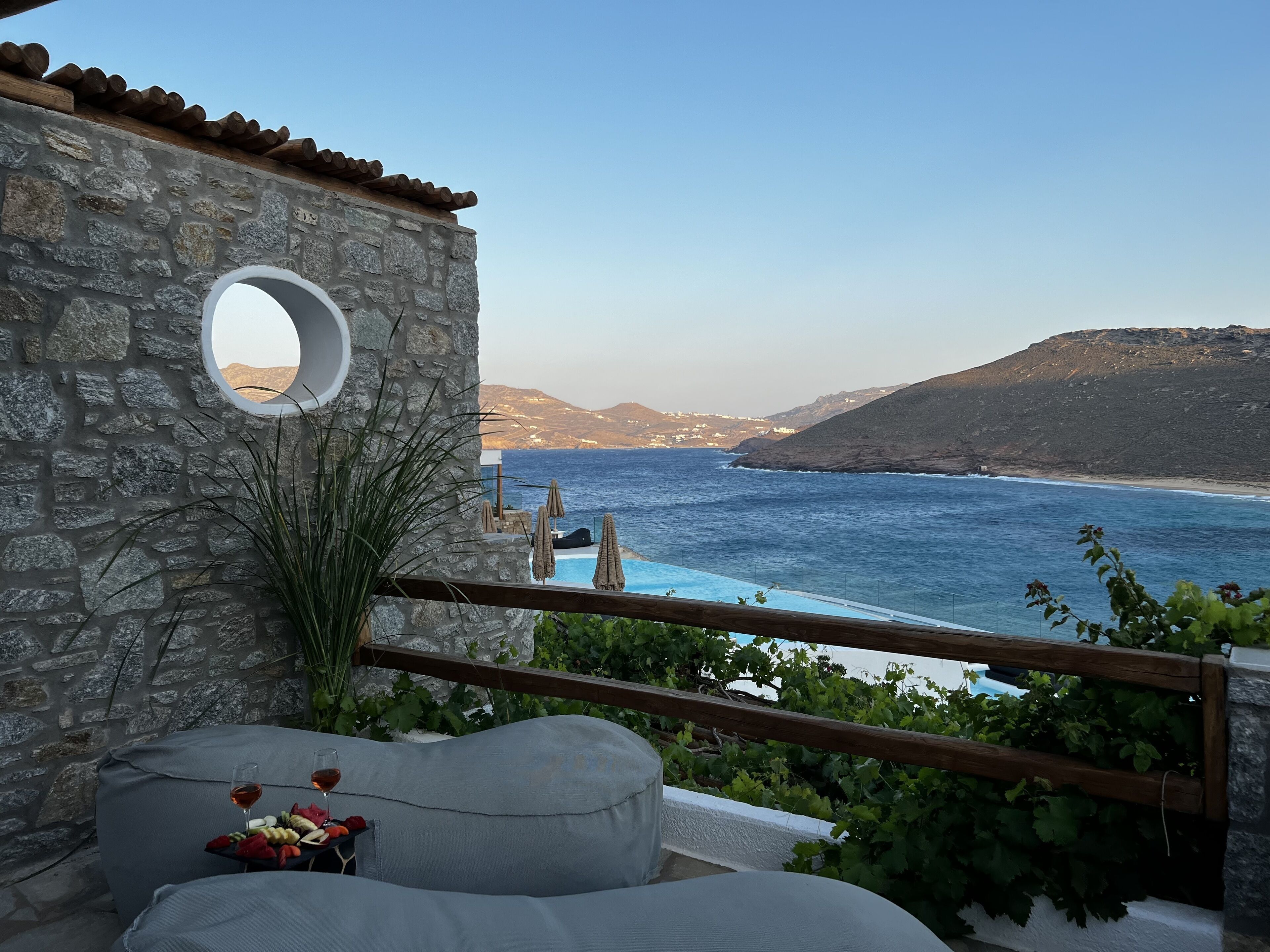 superior one bedroom suite with outdoor hot tub and sea view | balcony