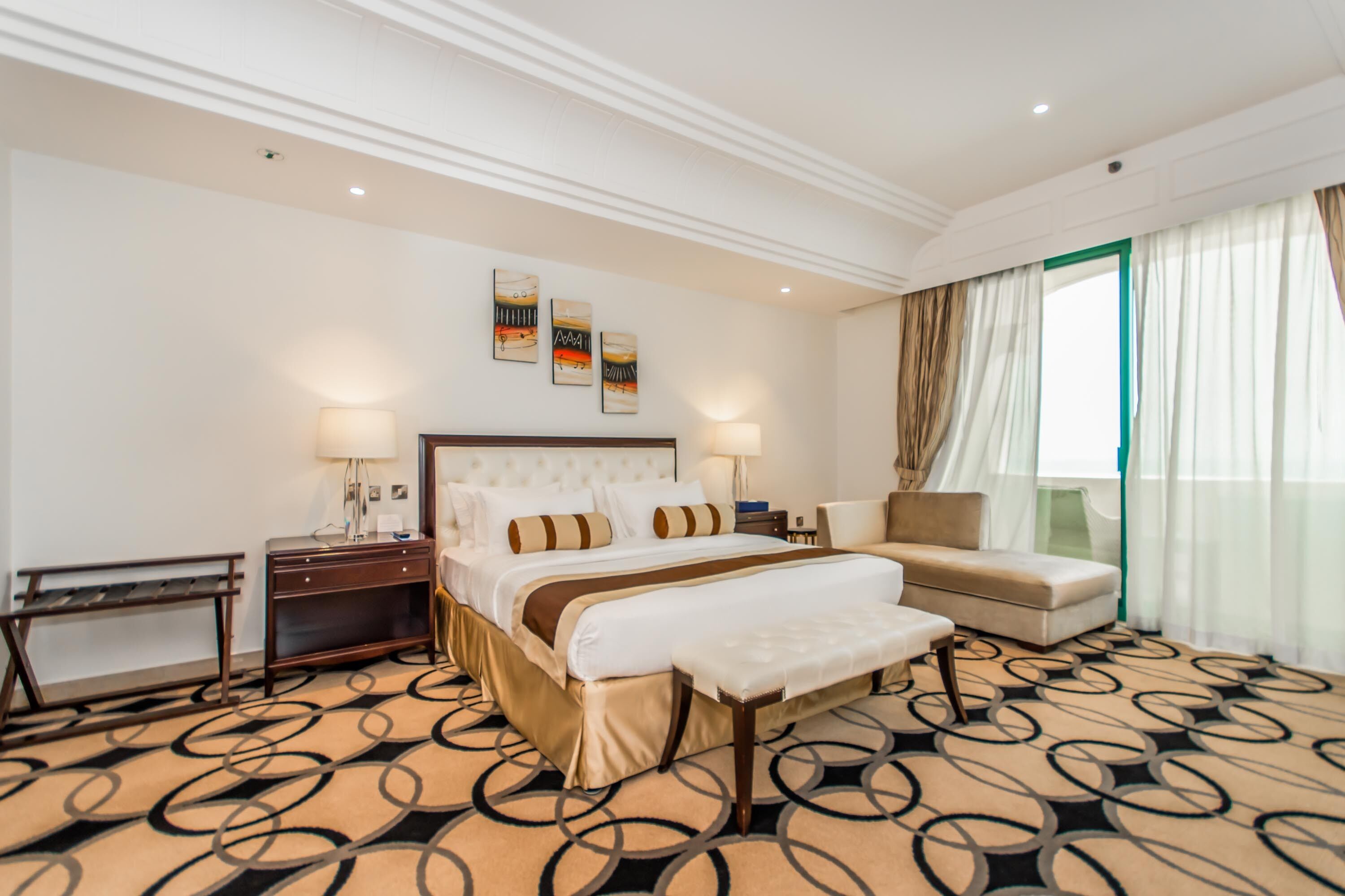 premium bedding, select comfort beds, in-room safe, desk