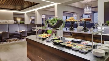 Breakfast, lunch, dinner served; international cuisine