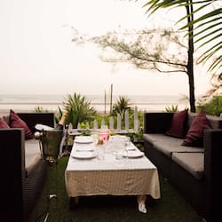 Breakfast, lunch, dinner served; beach views