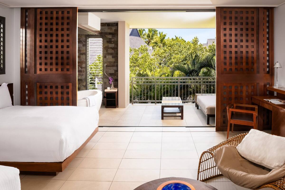 room, 2 double beds, garden view | view from room