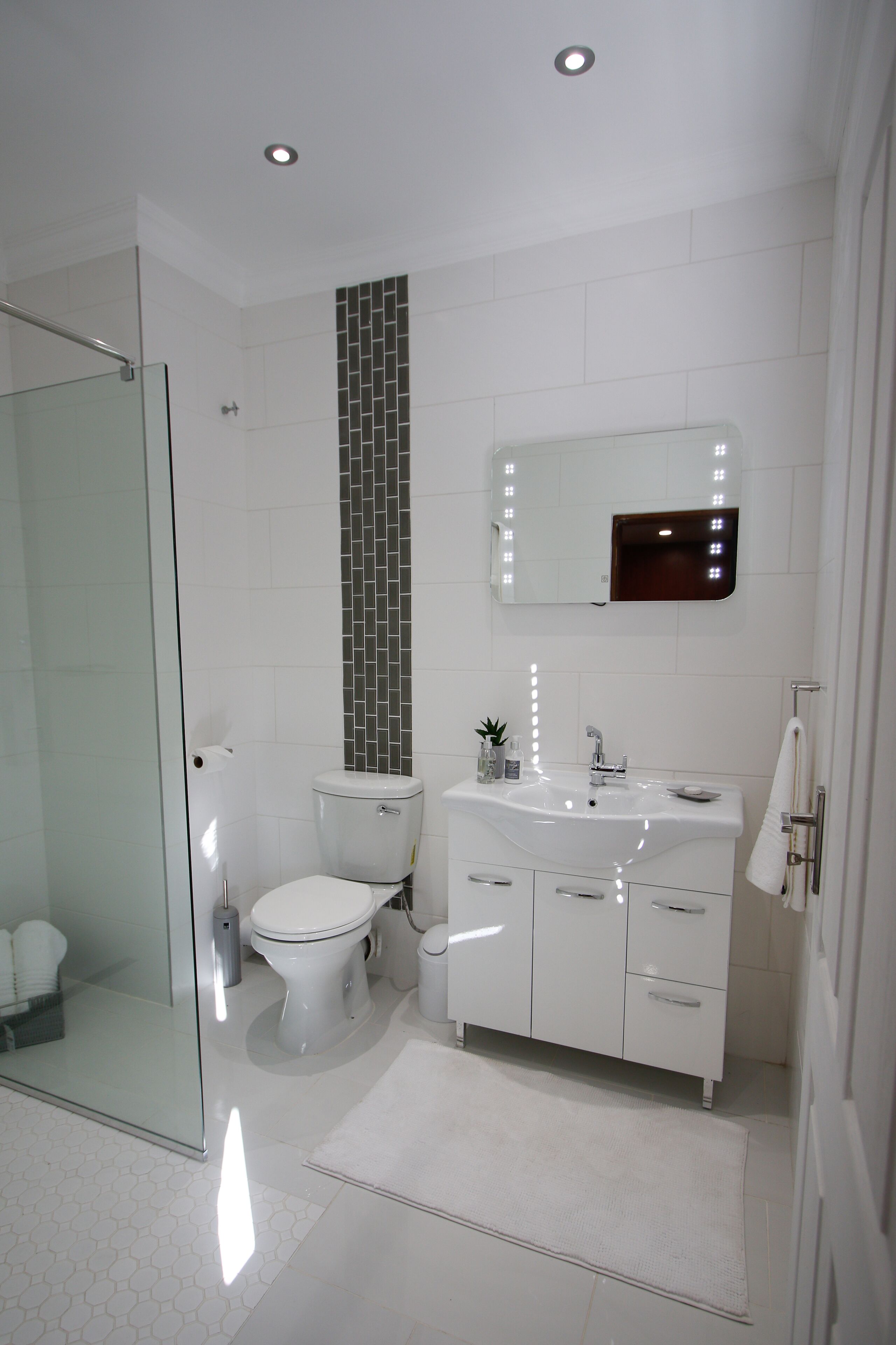 Bañera con ducha, artículos de tocador gratuitos, secador de pelo