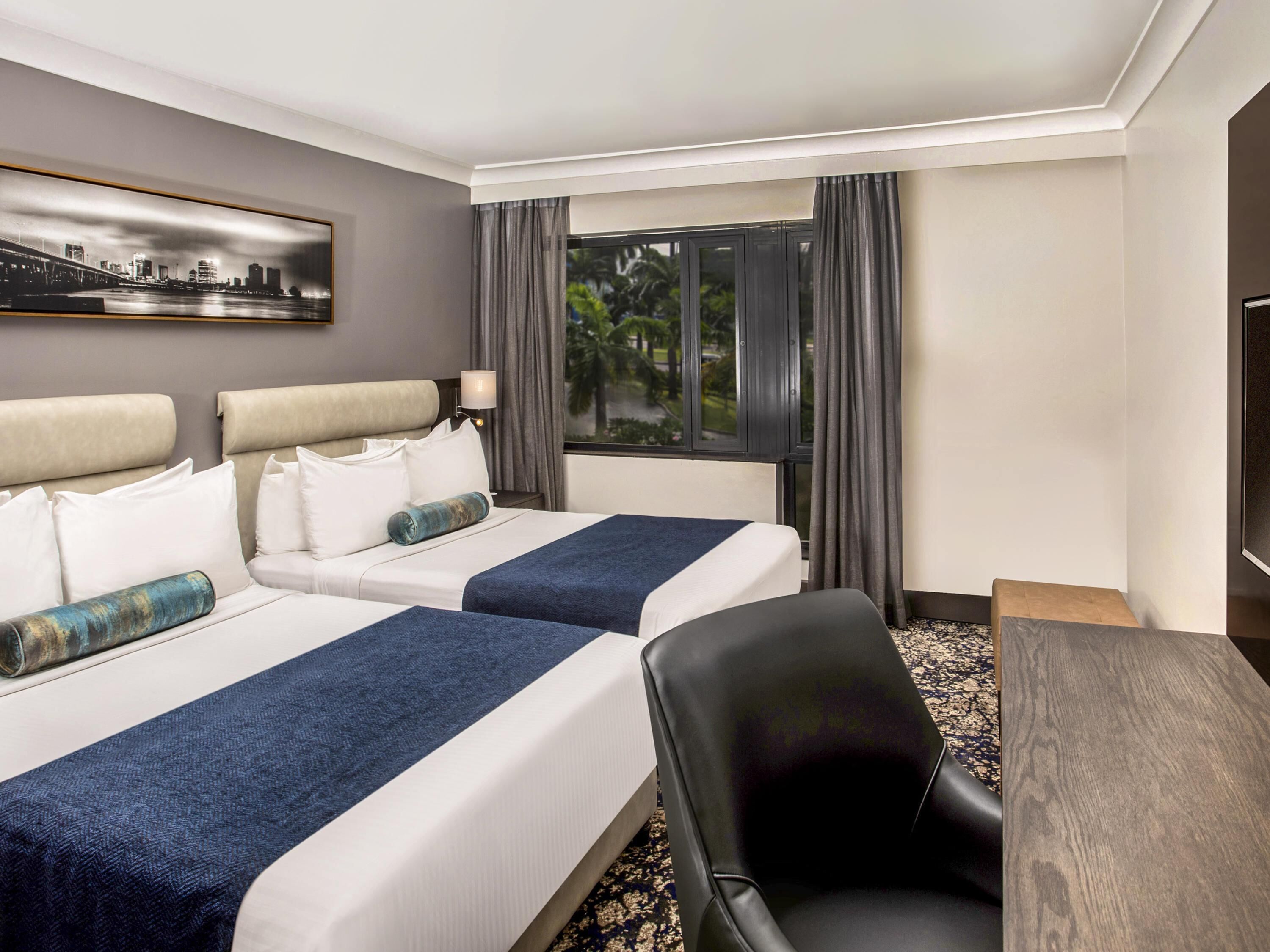 Deluxe Room, 2 Queen Beds | Premium bedding, minibar, in-room safe, desk