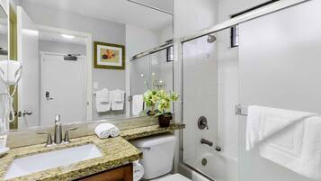 Suite, 1 Bedroom | Bathroom | Combined shower/tub, free toiletries, hair dryer, towels