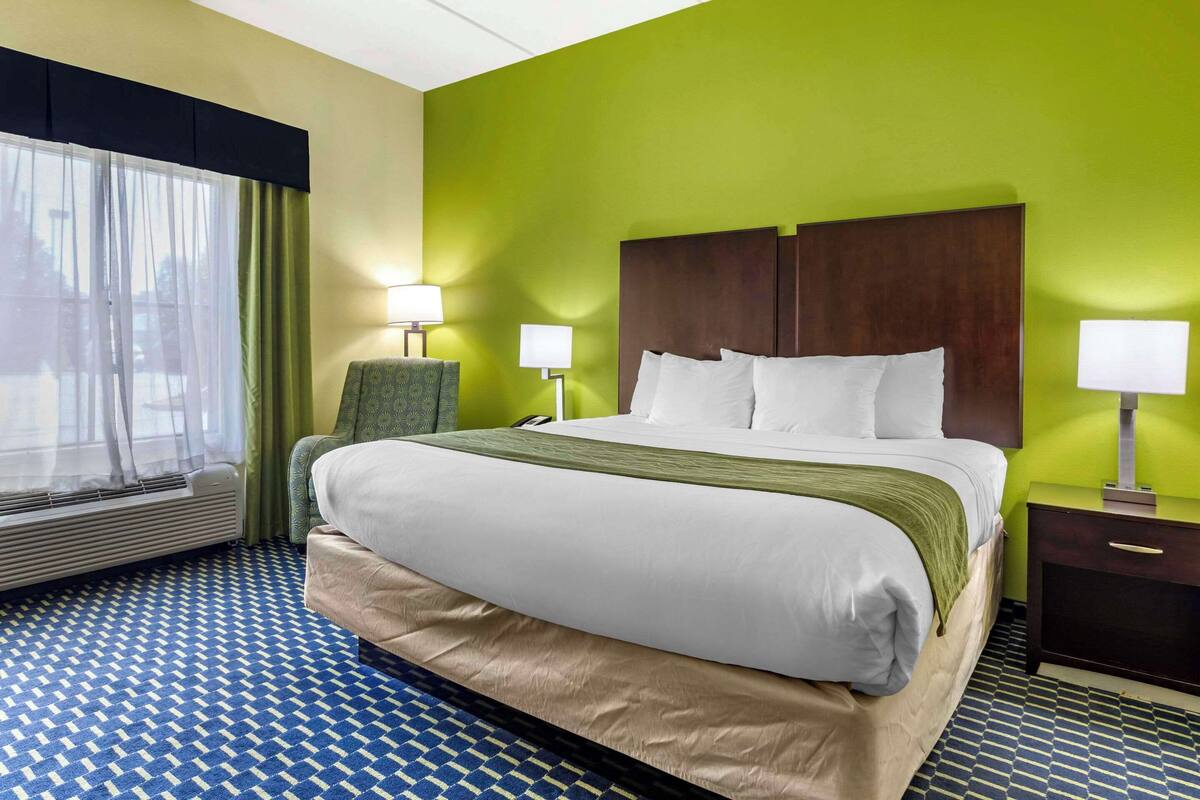 suite, 1 king bed, non smoking | desk, laptop workspace, iron/ironing board, free wifi