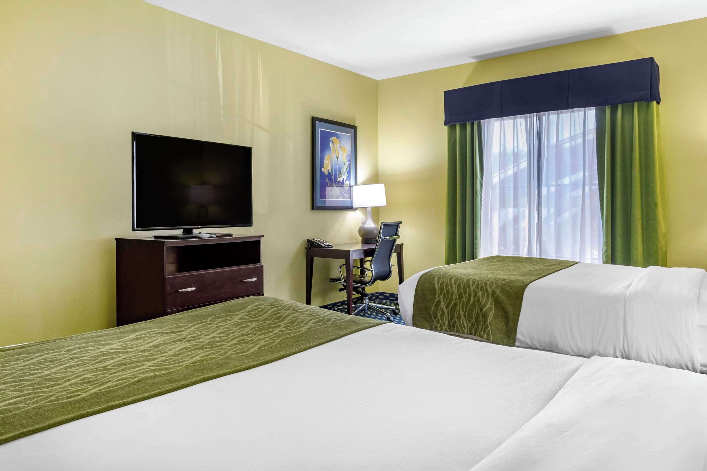 room, 2 queen beds, non smoking | desk, laptop workspace, iron/ironing board, free wifi