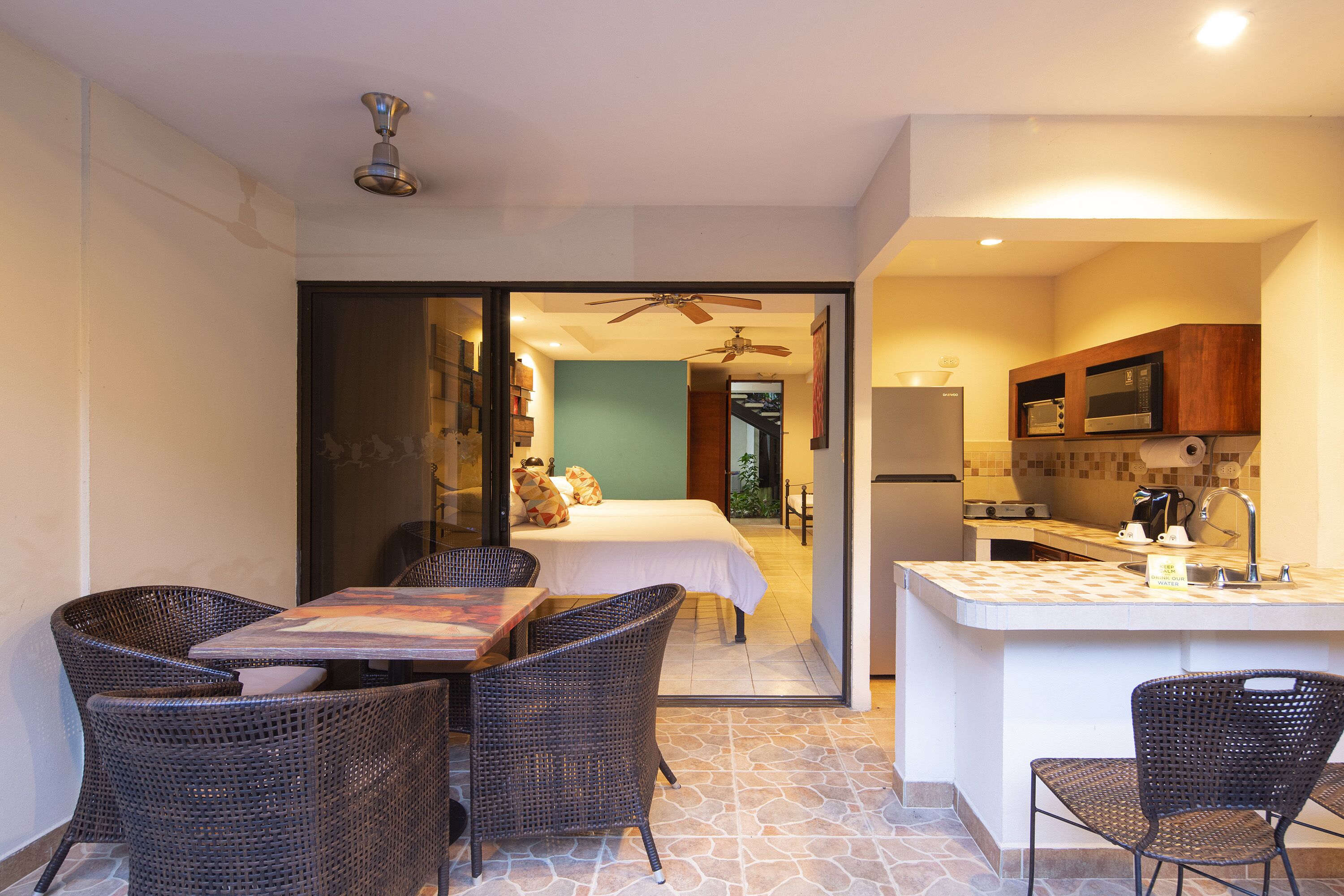 yamipa suite - kitchen & 2 queen beds | private kitchen | mini-fridge, espresso maker, coffee/tea maker, cookware/dishes/utensils