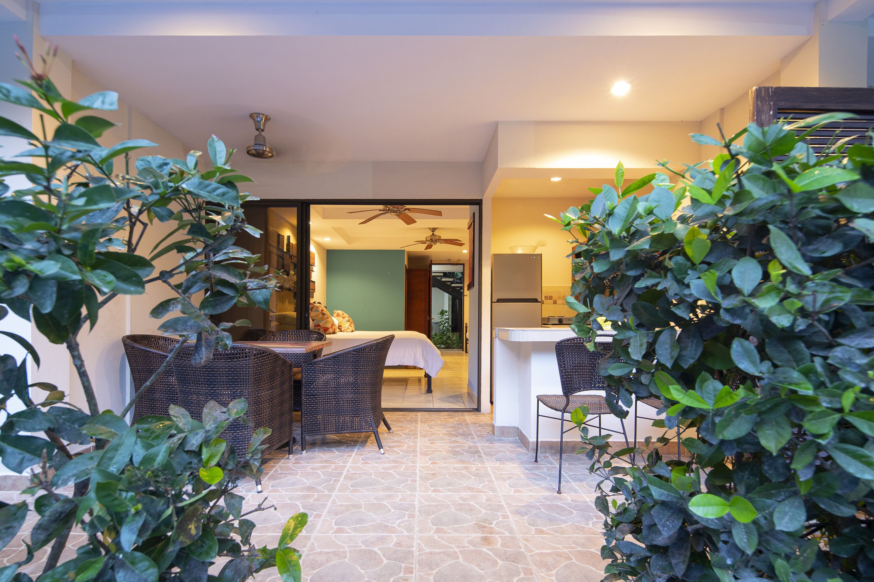 yamipa suite - kitchen & 2 queen beds | living area | 55-inch smart tv with cable channels, tv, netflix