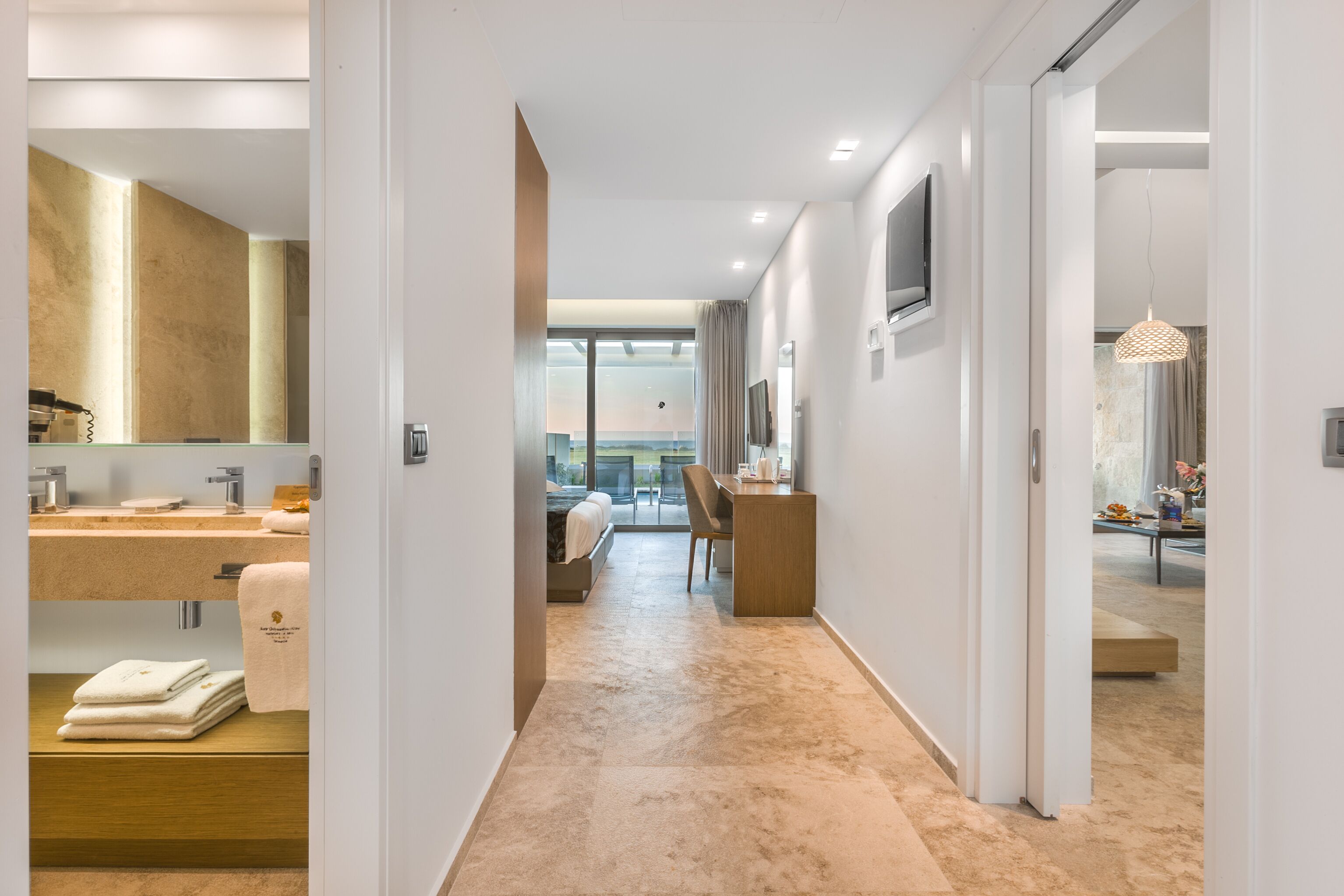 presidential maisonette sea front with private pool | bathroom | designer toiletries, hair dryer, bathrobes, slippers