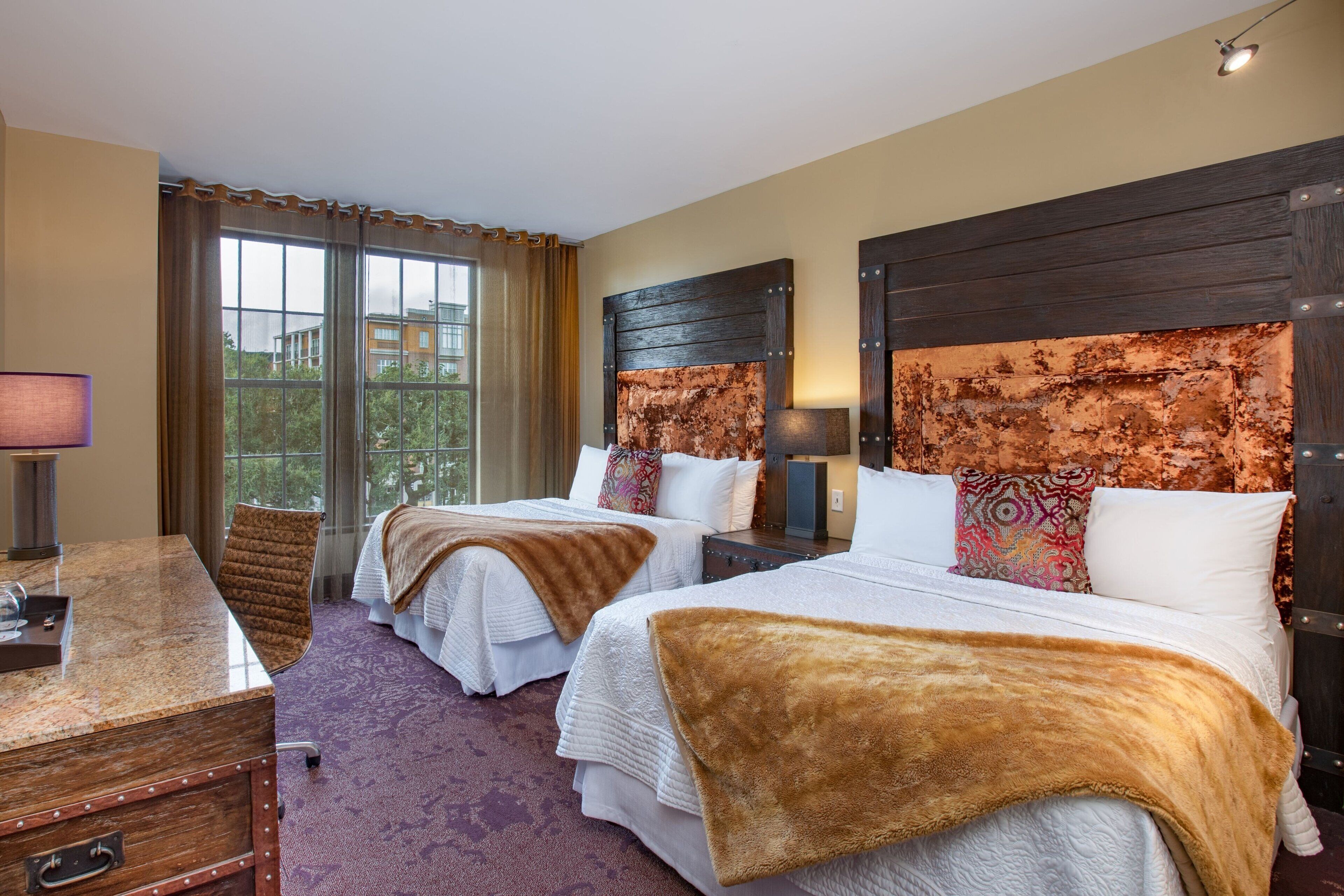 room, 2 queen beds, non smoking | premium bedding, in-room safe, desk, blackout curtains