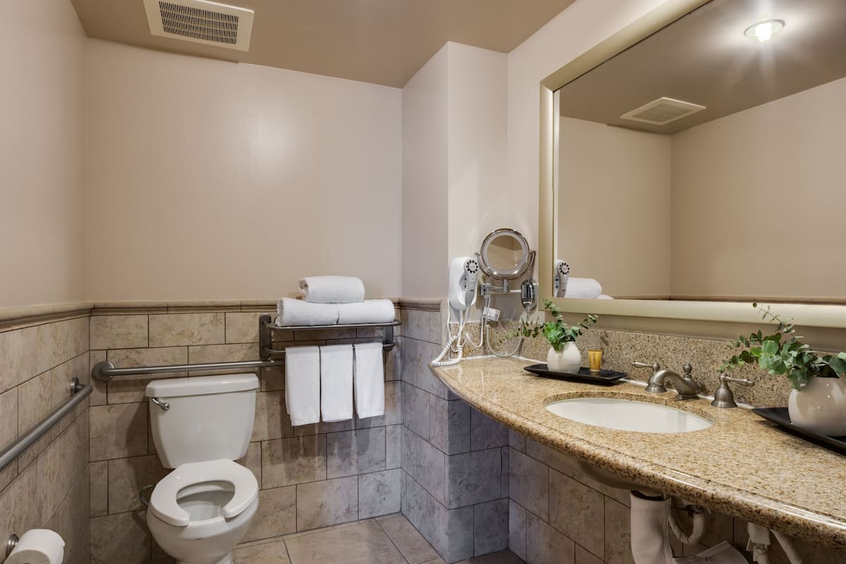 ada king accessible- one king bed | accessible bathroom