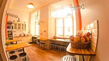 Fridge, microwave, coffee/tea maker