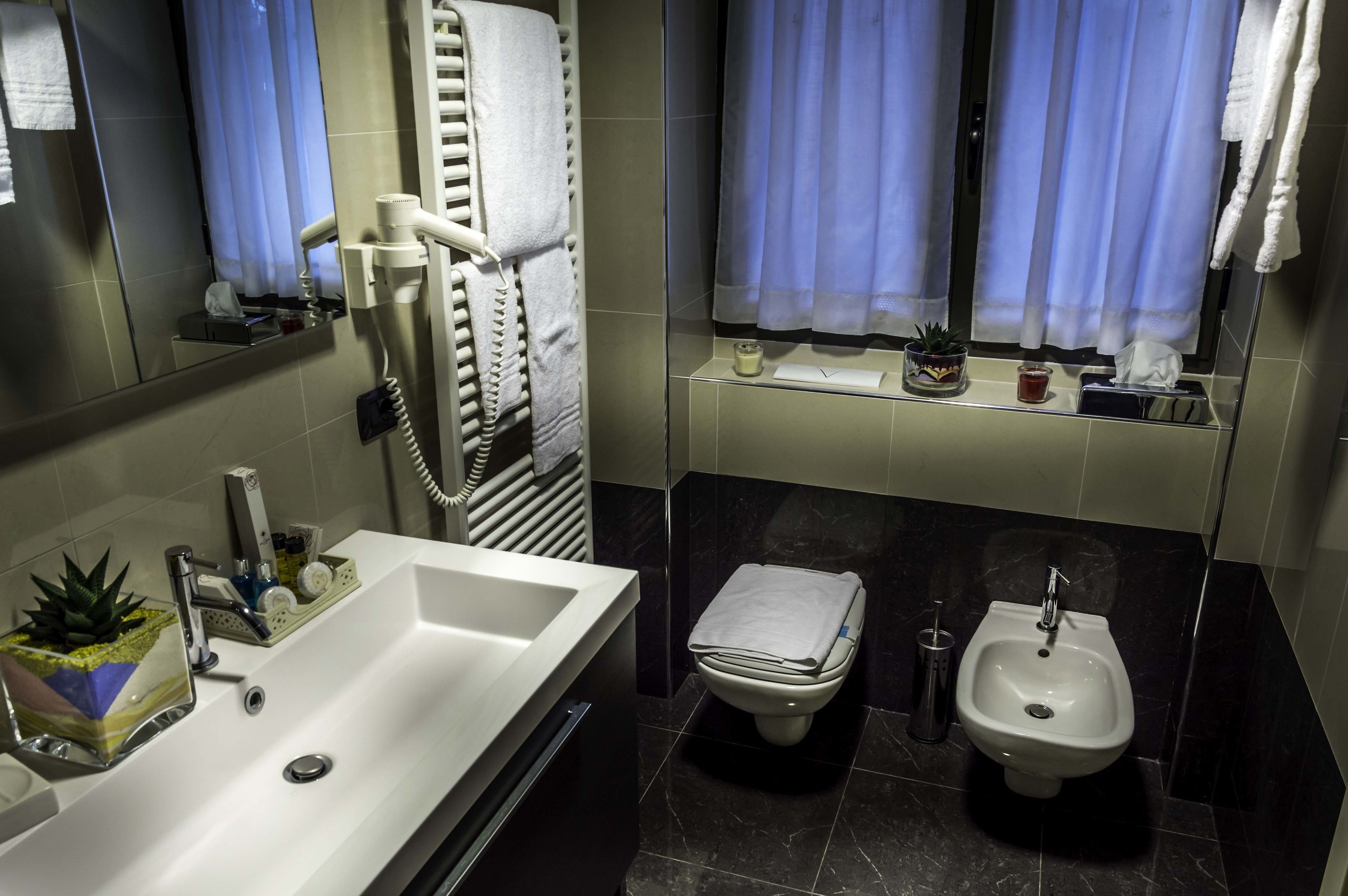 deluxe double room single use | bathroom | shower, free toiletries, hair dryer, bidet