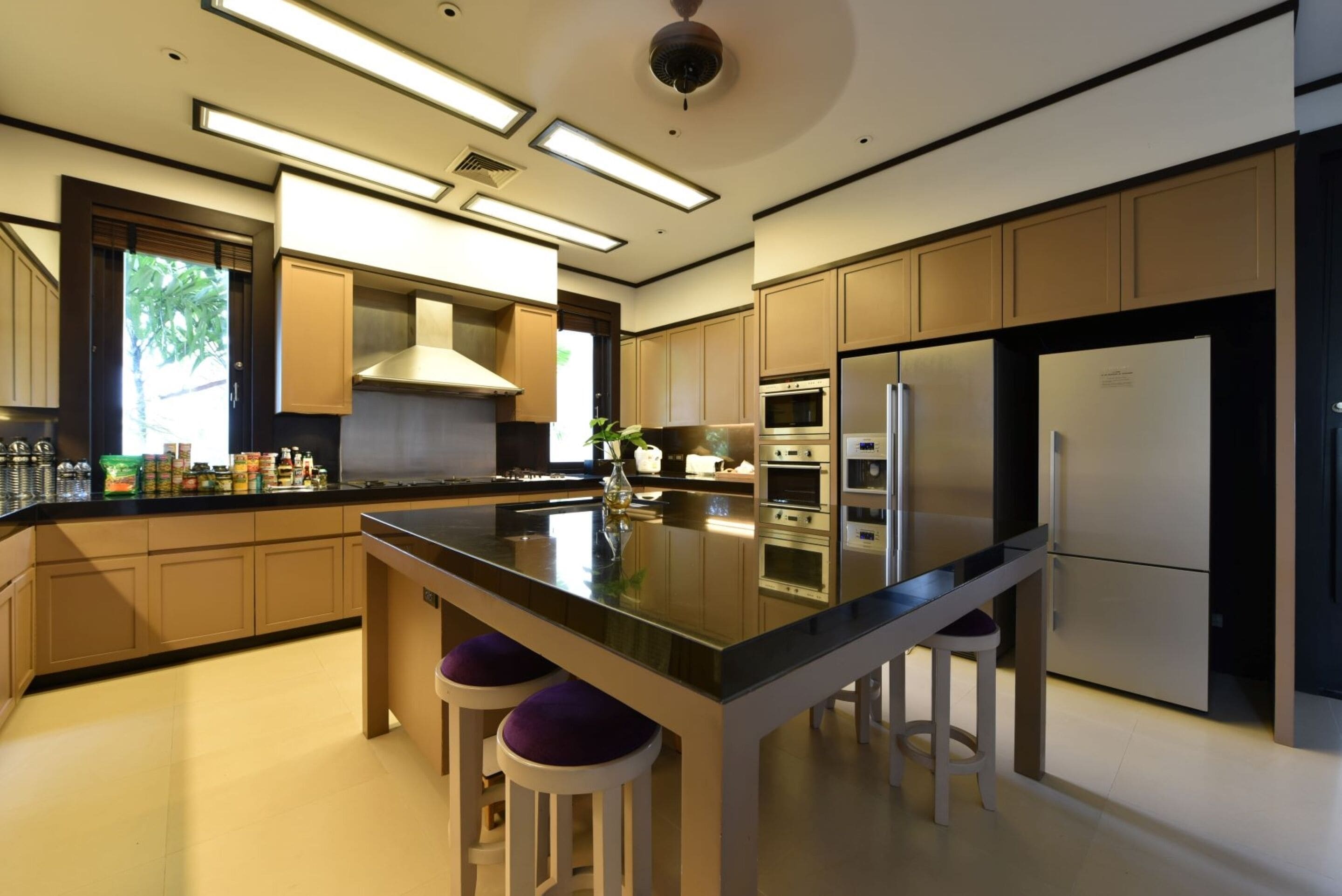 6 bedroom pool villa | private kitchen | full-sized fridge, microwave, oven, dishwasher