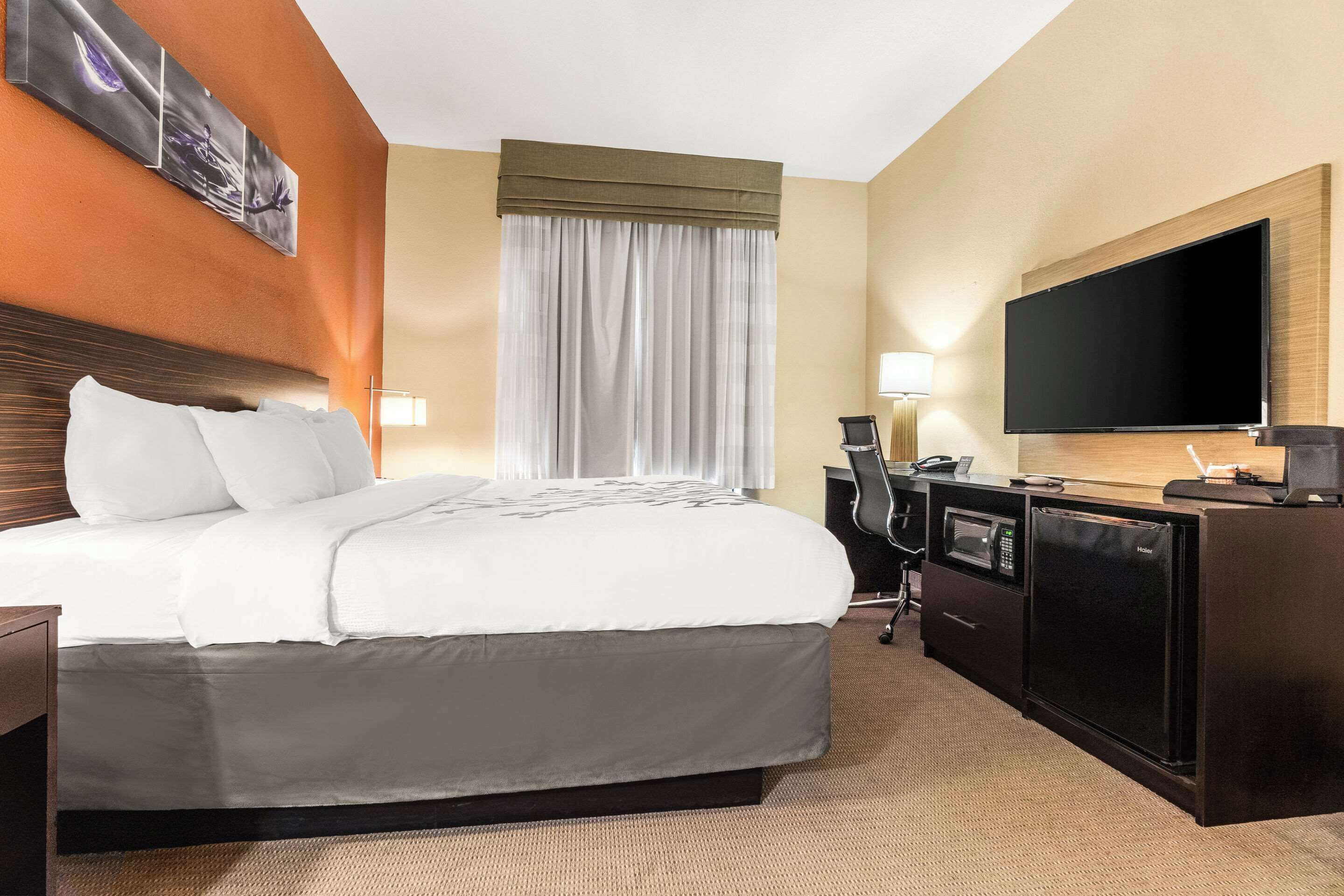 standard room, 1 king bed, non smoking | desk, laptop workspace, blackout curtains, iron/ironing board