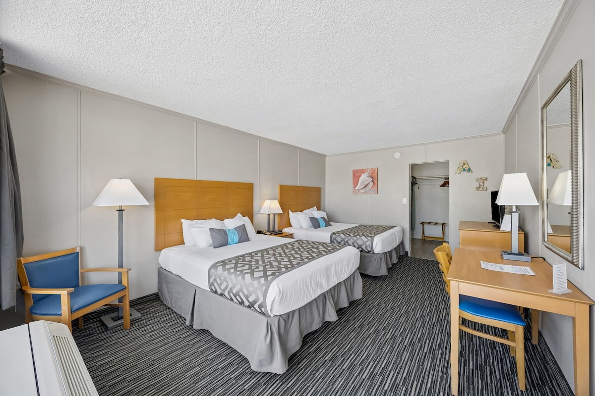 Deluxe Room, 2 Queen Beds, Near Ocean | Blackout drapes, iron/ironing board, free WiFi, bed sheets
