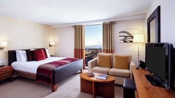 In-room safe, desk, laptop workspace, soundproofing