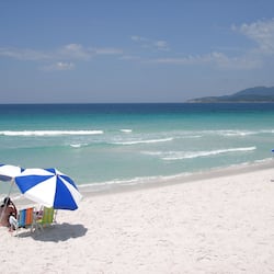 On the beach, white sand